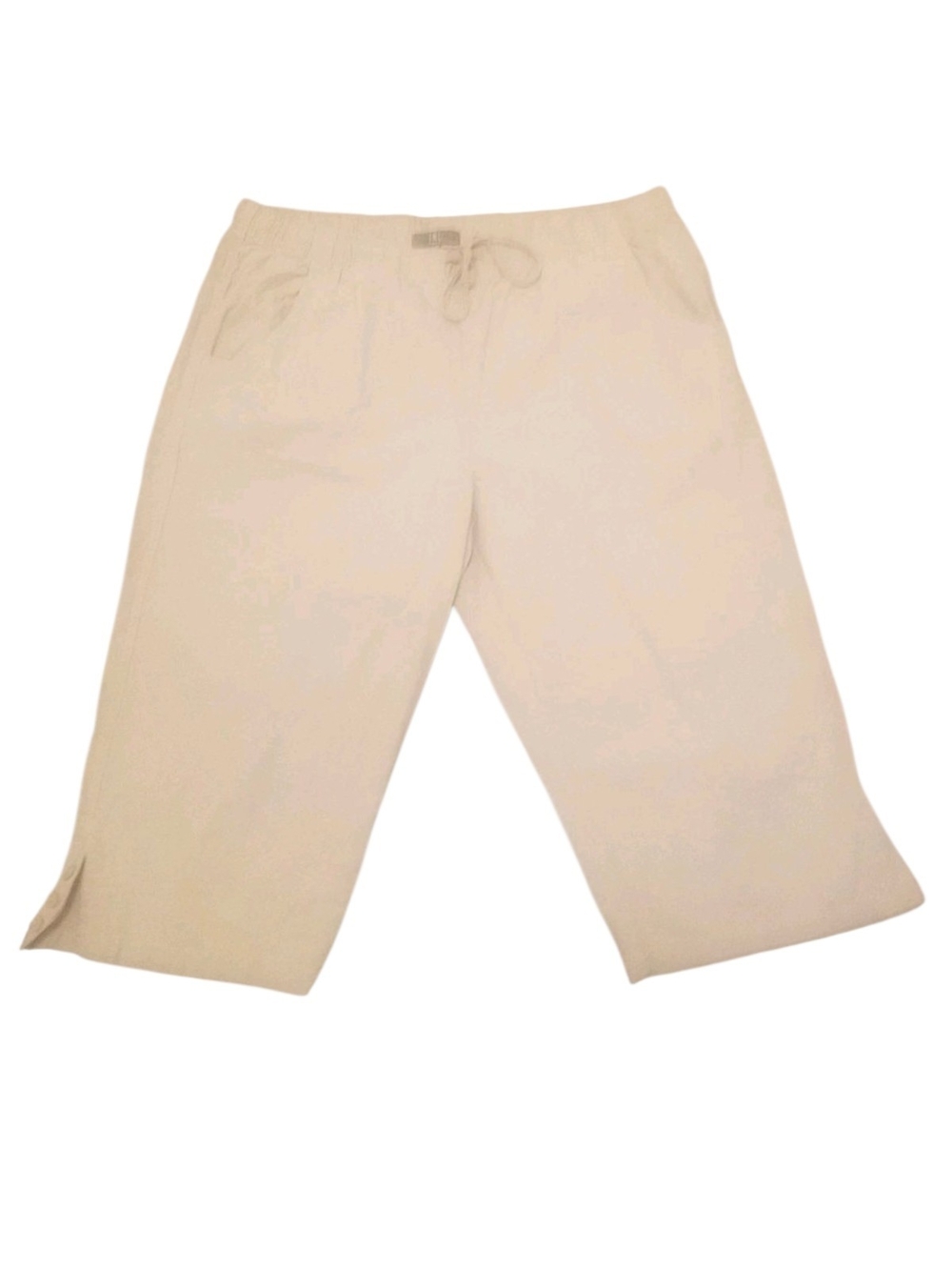Women’s Tan Pull-On Bermuda Shorts with Button Hem 2XL